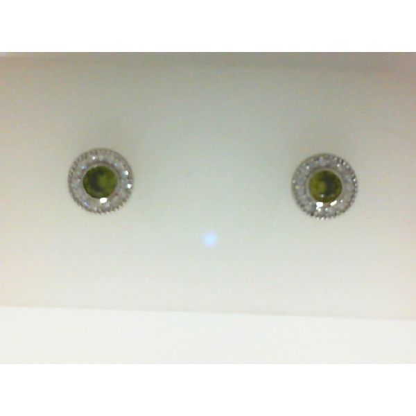 Sterling Silver Simulated Peridot Earrings Morgan's Jewelers Winona, MN