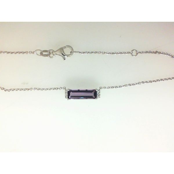 14K White Gold Amethyst Diamond Necklace Morgan's Jewelers Winona, MN