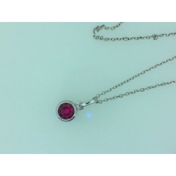 10K White Gold Created Ruby Pendant Morgan's Jewelers Winona, MN