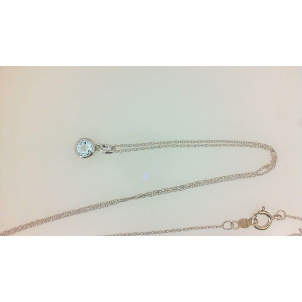 10K White Gold Blue Topaz Pendant Morgan's Jewelers Winona, MN