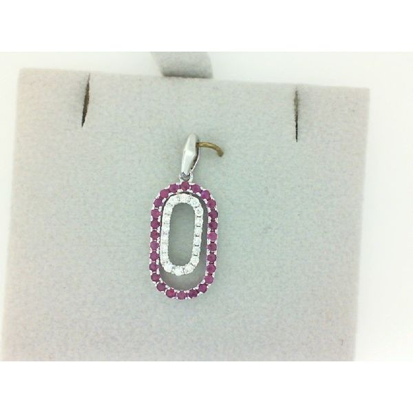 14K White Gold Ruby and Diamond Pendant Morgan's Jewelers Winona, MN