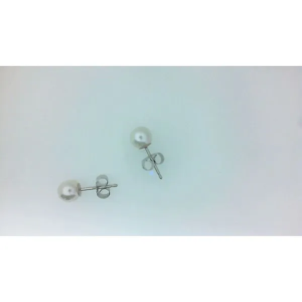 14Kt White Gold Pearl Stud Earrings Morgan's Jewelers Winona, MN