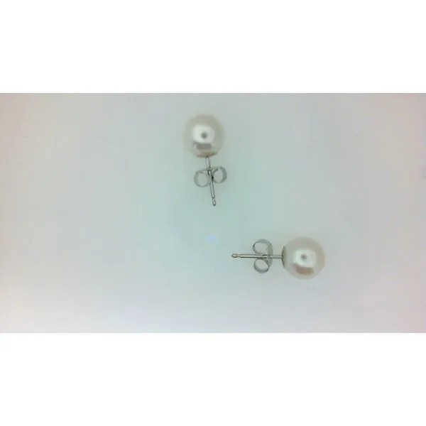 14Kt White Pearl Stud Earrings Morgan's Jewelers Winona, MN