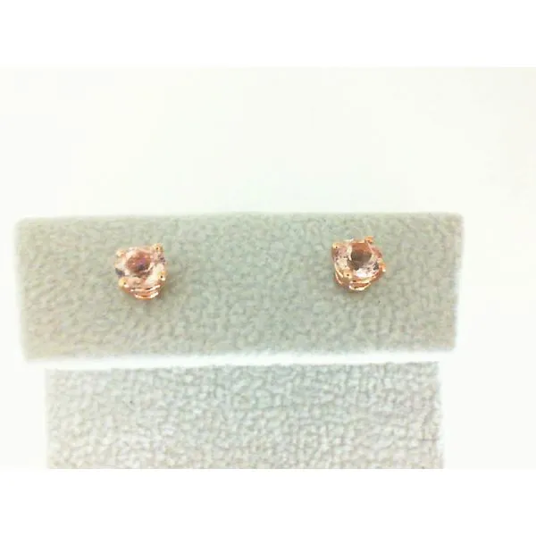 Rose Gold Morganite Stud Earrings Morgan's Jewelers Winona, MN