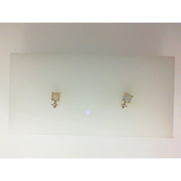 Yellow Gold October Opal Studs Morgan's Jewelers Winona, MN