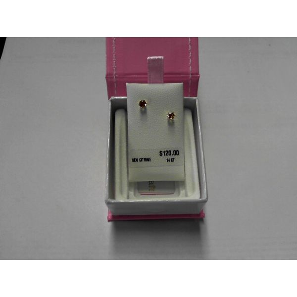 Lady's 14K Yellow Gold Citrine Stud Earrings Morgan's Jewelers Winona, MN