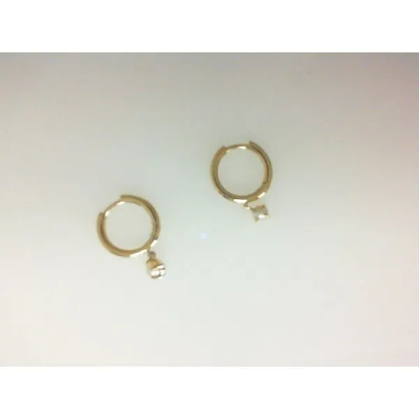 14Kt Yellow Gold White Pearl Huggie Earrings