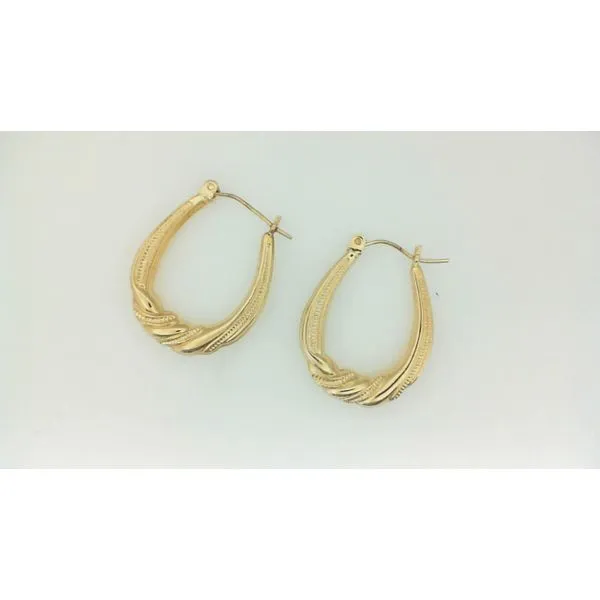 Estate Lady's 14K Yellow Gold Medium Hoop Earrings Morgan's Jewelers Winona, MN