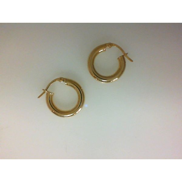 14Kt Yellow Gold 10mm Round Hoop Earrings Morgan's Jewelers Winona, MN