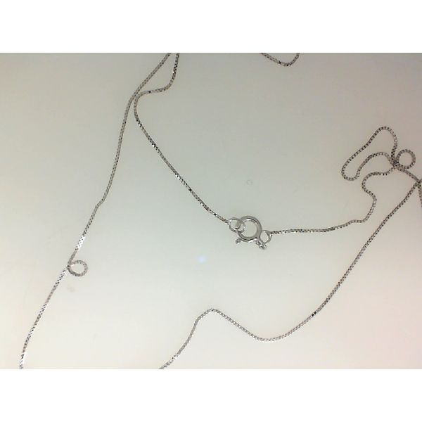 14K White Gold Box Chain Necklace Morgan's Jewelers Winona, MN