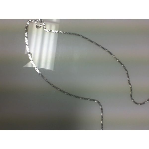 14K White Gold Figaro Chain Necklace Morgan's Jewelers Winona, MN