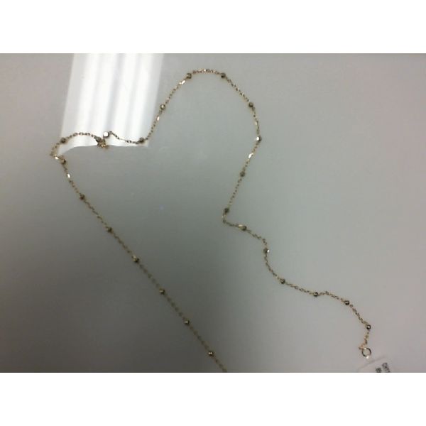 14K Yellow Gold Cable Chain with Beads Morgan's Jewelers Winona, MN