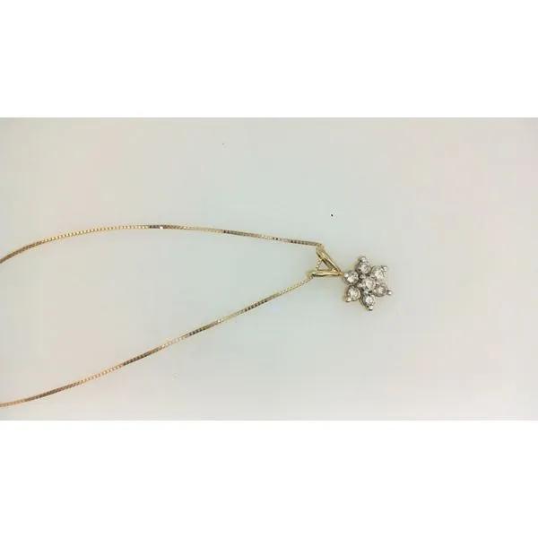 Estate 10K Yellow Gold Diamond Flower Pendant Morgan's Jewelers Winona, MN