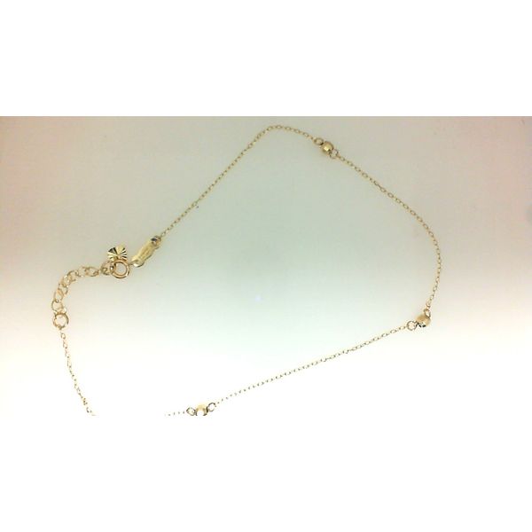 14Kt Yellow Gold Anklet with Mirror Beads Morgan's Jewelers Winona, MN