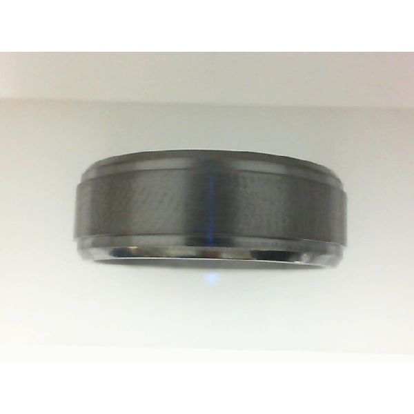 Grey Tantalum Drop Bevel Wedding Band Morgan's Jewelers Winona, MN