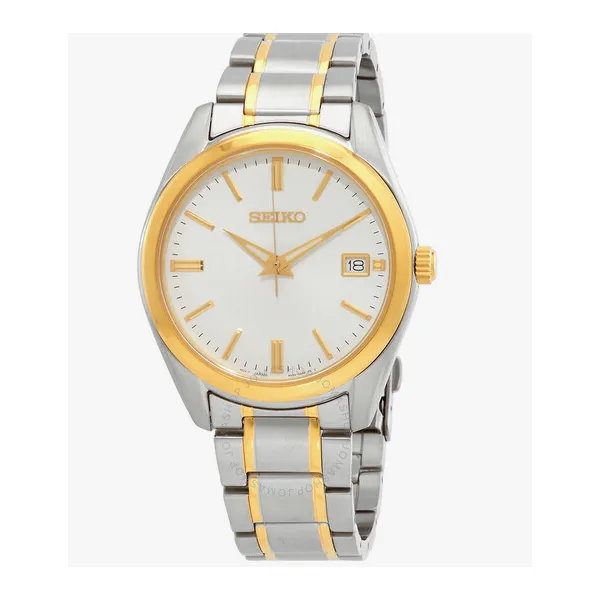 Men's Seiko Solar Two-Tone Metal Bracelet Watch Morgan's Jewelers Winona, MN