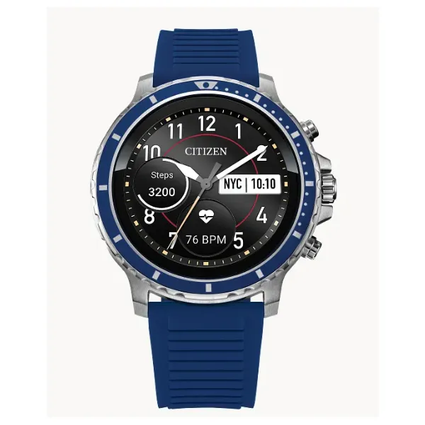 Men's Smart Watch with SS and Blue Watchband Morgan's Jewelers Winona, MN