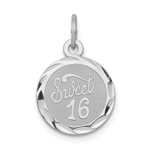 Lady's White Sterling Silver Sweet 16 Charm Morgan's Jewelers Winona, MN
