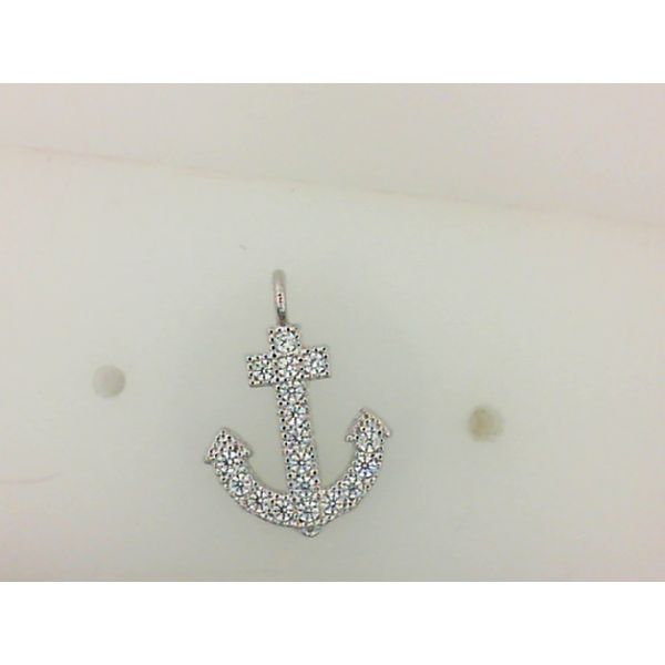 Sterling Silver Rhodium Plated Anchor Charm Morgan's Jewelers Winona, MN