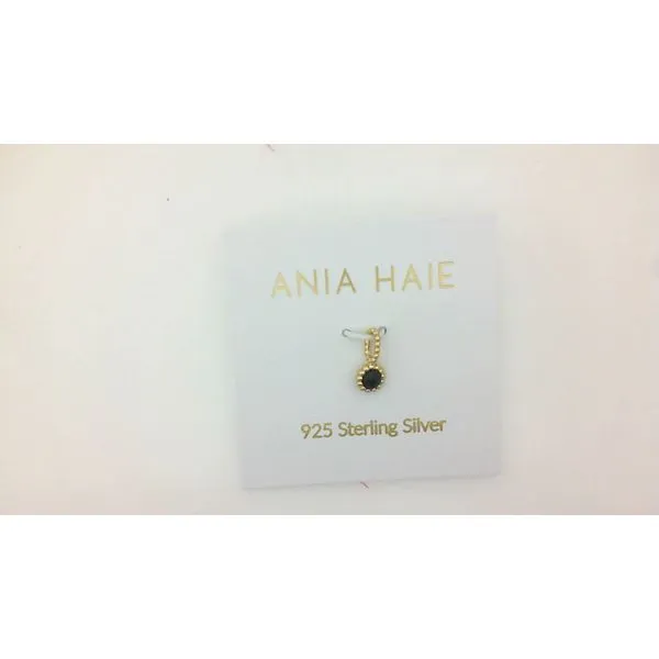 Gold Plated Black Onyx and Mother of Pearl Charm
