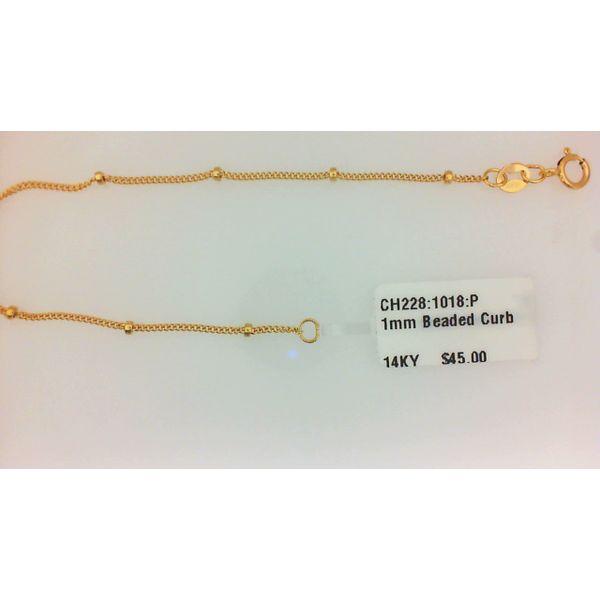 Gold Filled Beaded Curb Chain Necklace Morgan's Jewelers Winona, MN