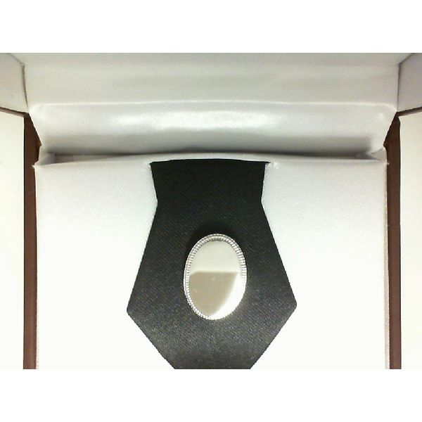 Rhodium Plated Kelly Waters Oval Beaded Tie Tac Morgan's Jewelers Winona, MN