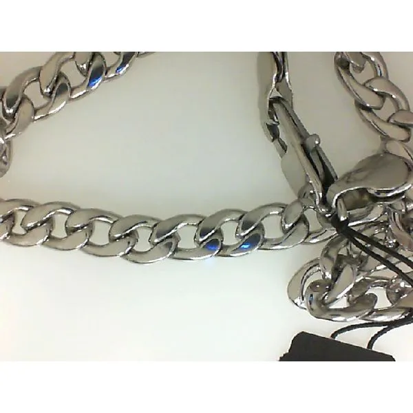 Stainless Steel White Classic Curb Chain Bracelet Morgan's Jewelers Winona, MN
