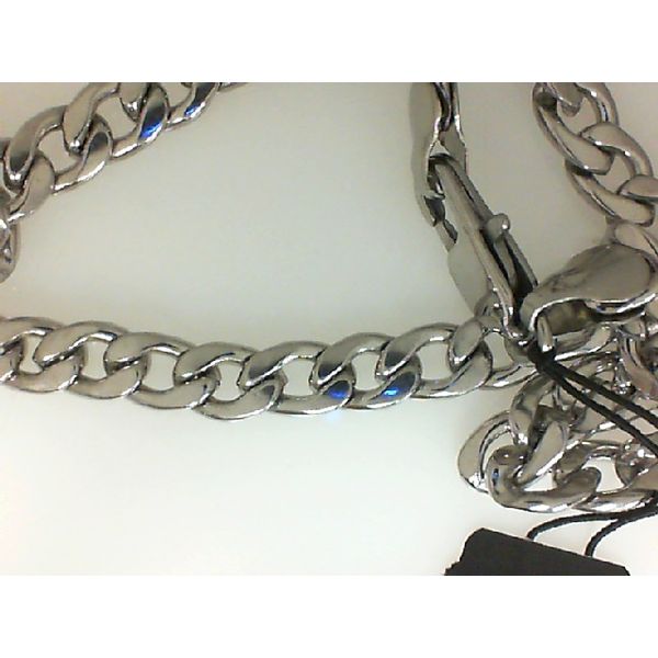 Stainless Steel White Classic Curb Chain Bracelet Morgan's Jewelers Winona, MN