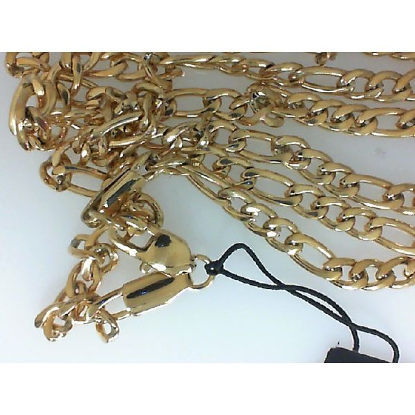 Men's Stainless Steel Yellow Plated Figaro Chain Morgan's Jewelers Winona, MN