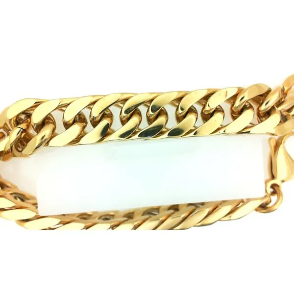 Stainless Steel Gold IP Curb Chain Bracelet Morgan's Jewelers Winona, MN