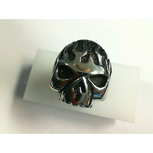 Men's Black Oxidized Flamed Skull Ring Morgan's Jewelers Winona, MN