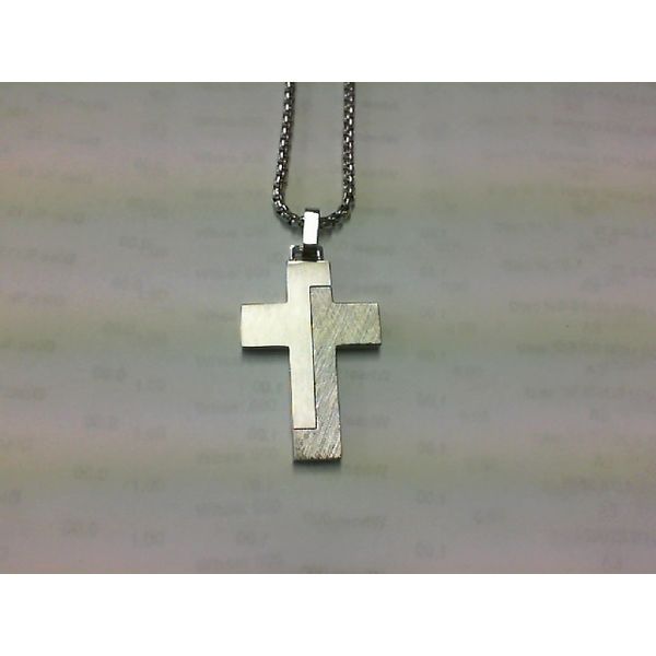 Stainless Steel Split Cross Men's Pendant Morgan's Jewelers Winona, MN