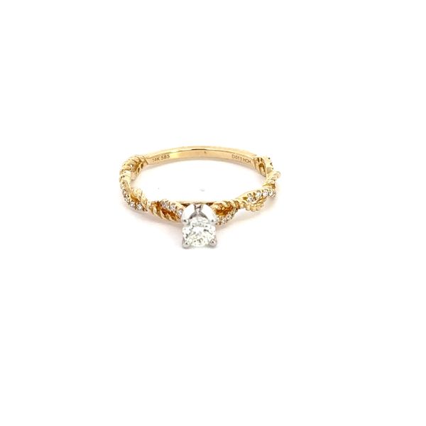 Twotone 14 Karat Contemporary Engagement Ring Morin Jewelers Southbridge, MA