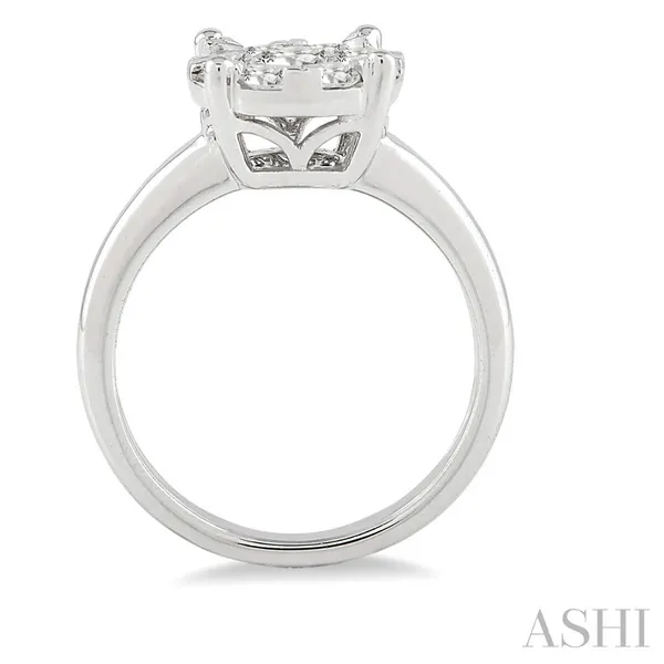 14K White Gold Lovebright Diamond Cluster Engagement Ring
