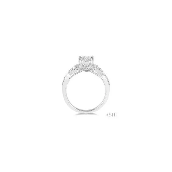 14K White Gold Multi Diamond Cluster Engagement Ring Image 3 Morin Jewelers Southbridge, MA