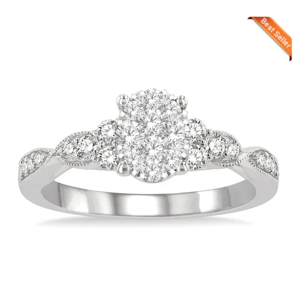 14K White Oval Shape Diamond Engagement Ring Image 2 Morin Jewelers Southbridge, MA