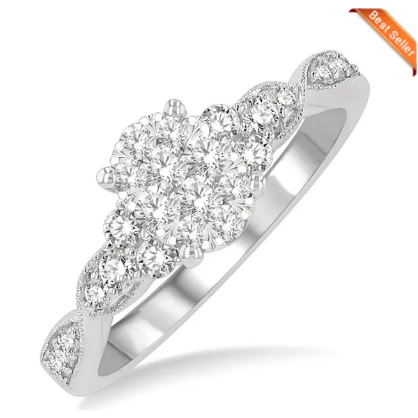 14K White Oval Shape Diamond Engagement Ring Morin Jewelers Southbridge, MA