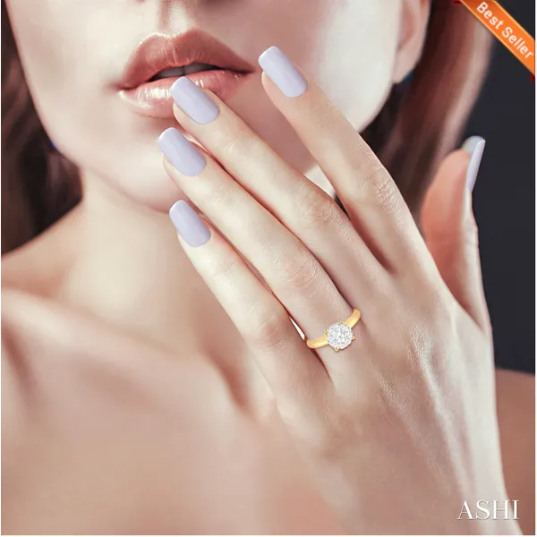 14K Yellow Round Shape Diamond Engagement Ring Image 4 Morin Jewelers Southbridge, MA