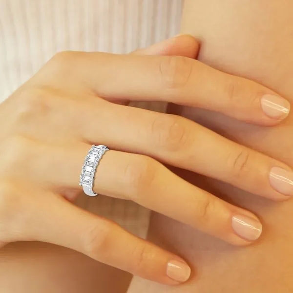 5 Stone Emerald Cut Lab Grown Engagement Ring Image 3 Morin Jewelers Southbridge, MA