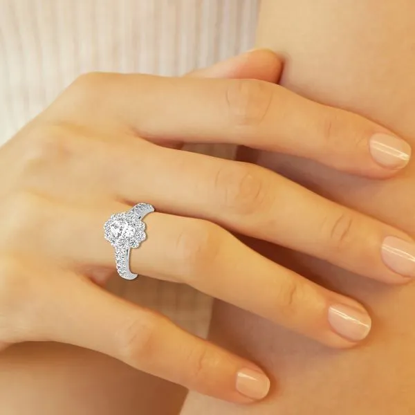 Oval with Halo Lab Grown Engagement Ring Image 3 Morin Jewelers Southbridge, MA