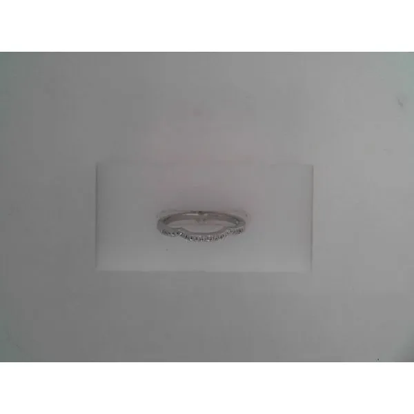 White 14K Wedding Band with Round Diamonds Morin Jewelers Southbridge, MA