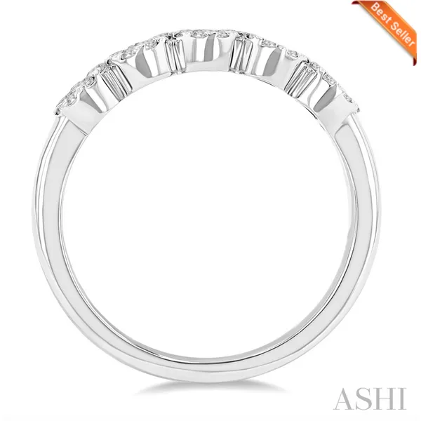 14K White 5 Stone Diamond Wedding Band Image 3 Morin Jewelers Southbridge, MA