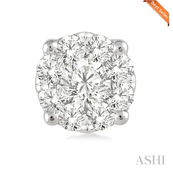 14 Karat Stud Earrings With Round G/H Si1 Diamonds Image 3 Morin Jewelers Southbridge, MA