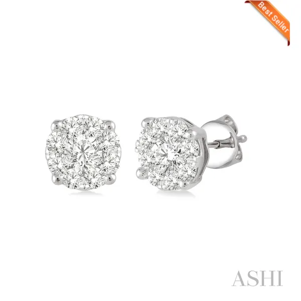 14 Karat Stud Earrings With Round G/H Si1 Diamonds Morin Jewelers Southbridge, MA