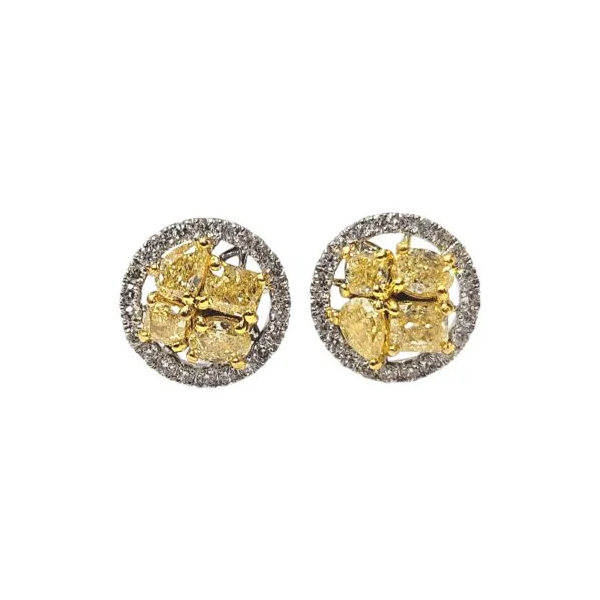 14K White Gold Cluster Earrings Morin Jewelers Southbridge, MA