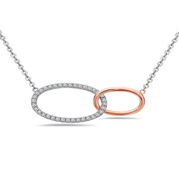 Two-Tone 14Kt Diamond Free Form Pendant