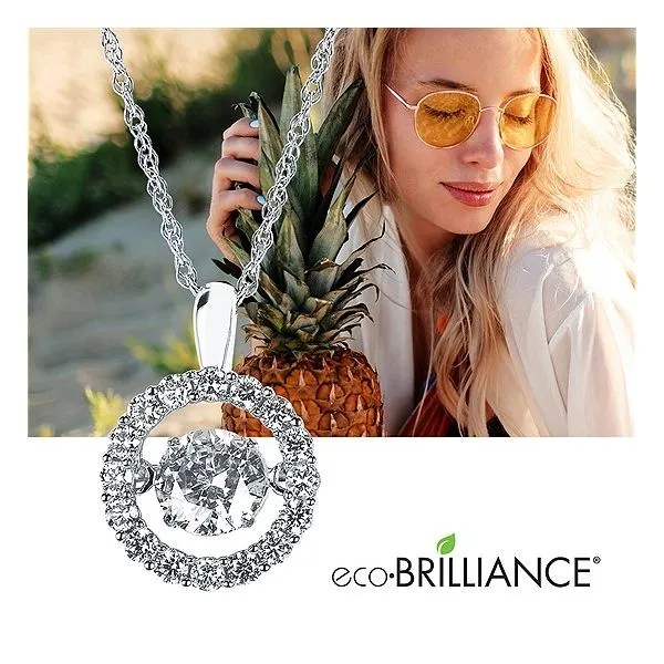 White 14Kt Diamond Drop Pendant Image 2 Morin Jewelers Southbridge, MA