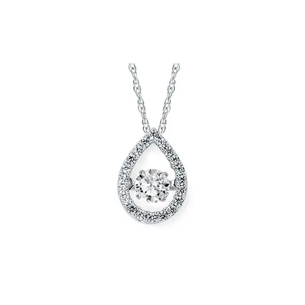14K White Shimmering Diamonds Tear Drop Pendant Morin Jewelers Southbridge, MA