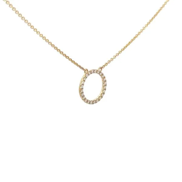 14K Yellow Gold Diamond Circle Pendant Image 2 Morin Jewelers Southbridge, MA