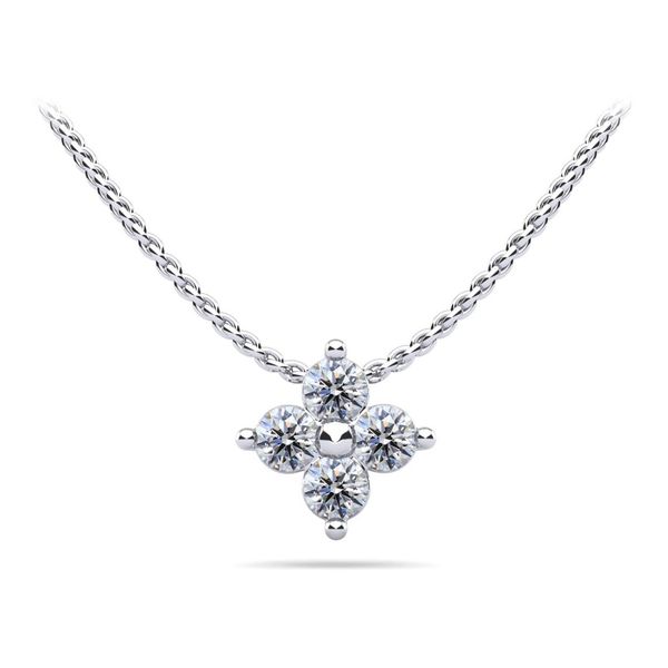 14K White 4 Stone Diamond Cluster Pendant Morin Jewelers Southbridge, MA